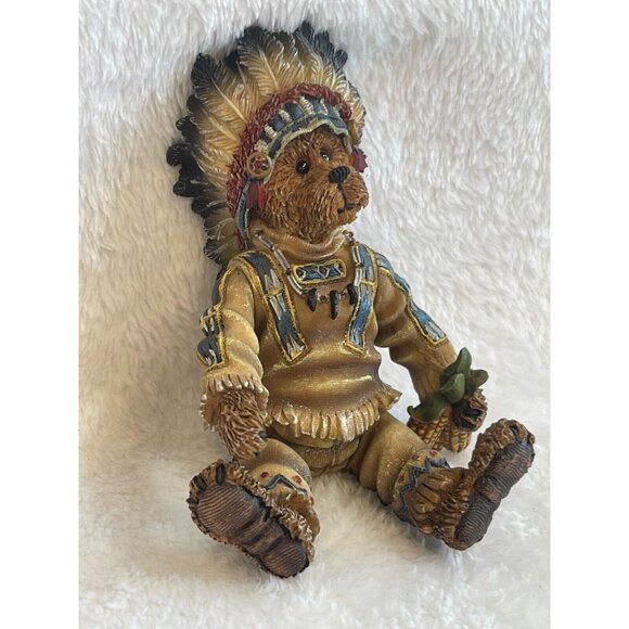 Boyds Bears and Friends Resin Native American Indian Chief Sitting Bear Figurine - Picture 4 of 8